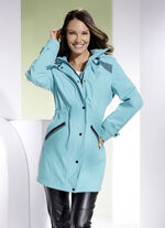 Lange functionele jas met afneembare capuchon 