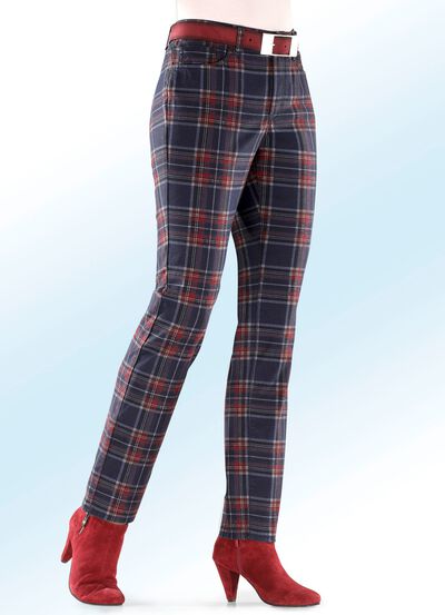 Trendy broek met ruitjesdessin 