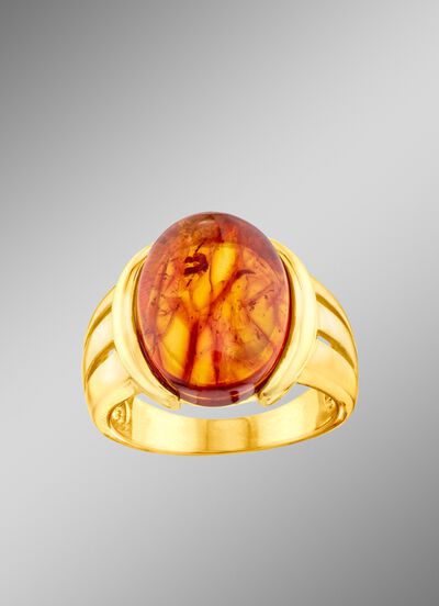 Betoverende damesring met barnsteen 