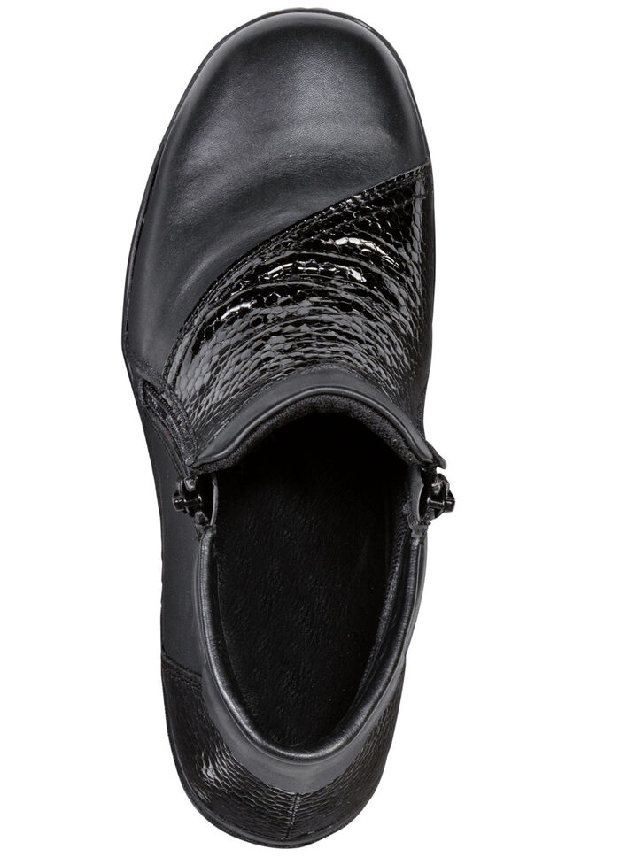 ELENA EDEN laarsje van gedeeltelijk nappaleer met reptielreliëf ZWART