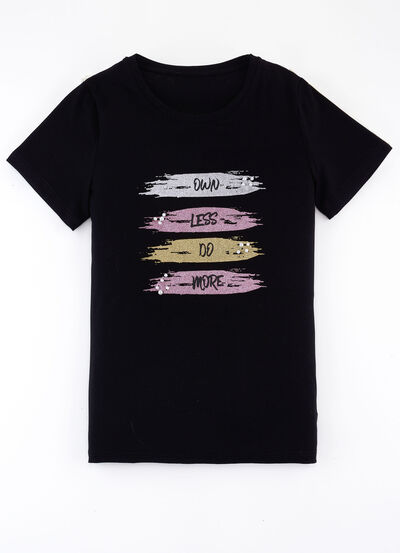 Shirt met effectieve glitterprint in 2 kleuren 