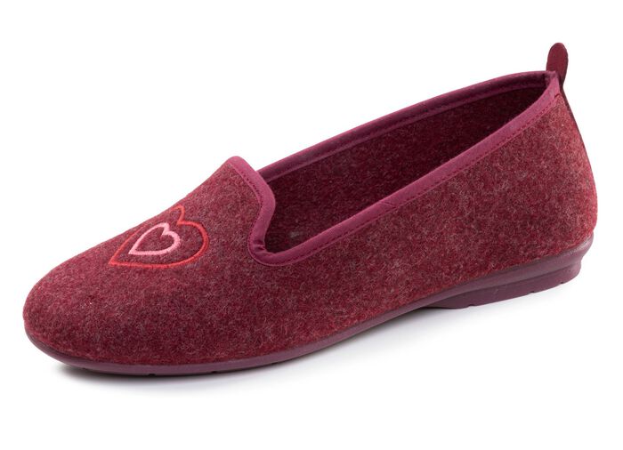 Laurina, klassieke damespantoffels, met uitneembaar voetbed BORDEAUX