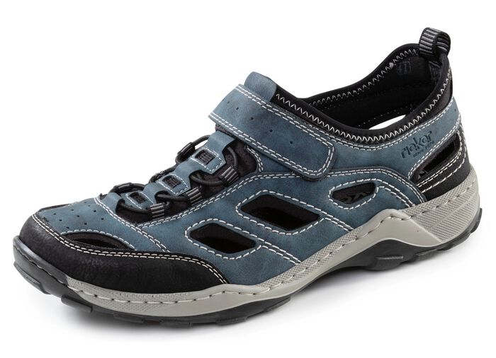 Rieker, sportieve herenpantoffels, met klittenbandsluiting 