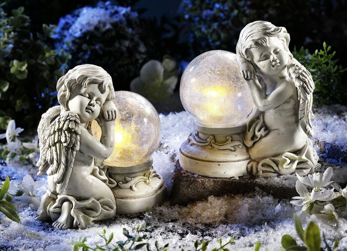 Zonnelamp engel, set van 2 