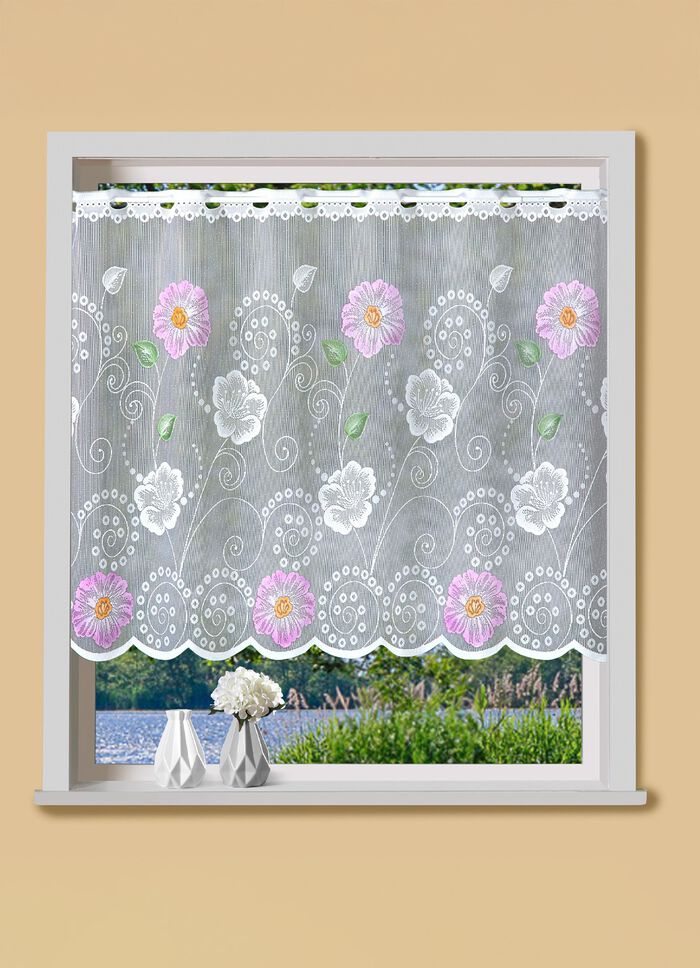 klein raamgordijn met roede-doortrek FLIEDER