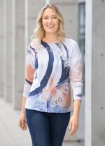 Uniek shirt met glanzende print 