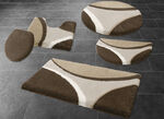 Badkamerset met antislip TPR achterkant TAUPE