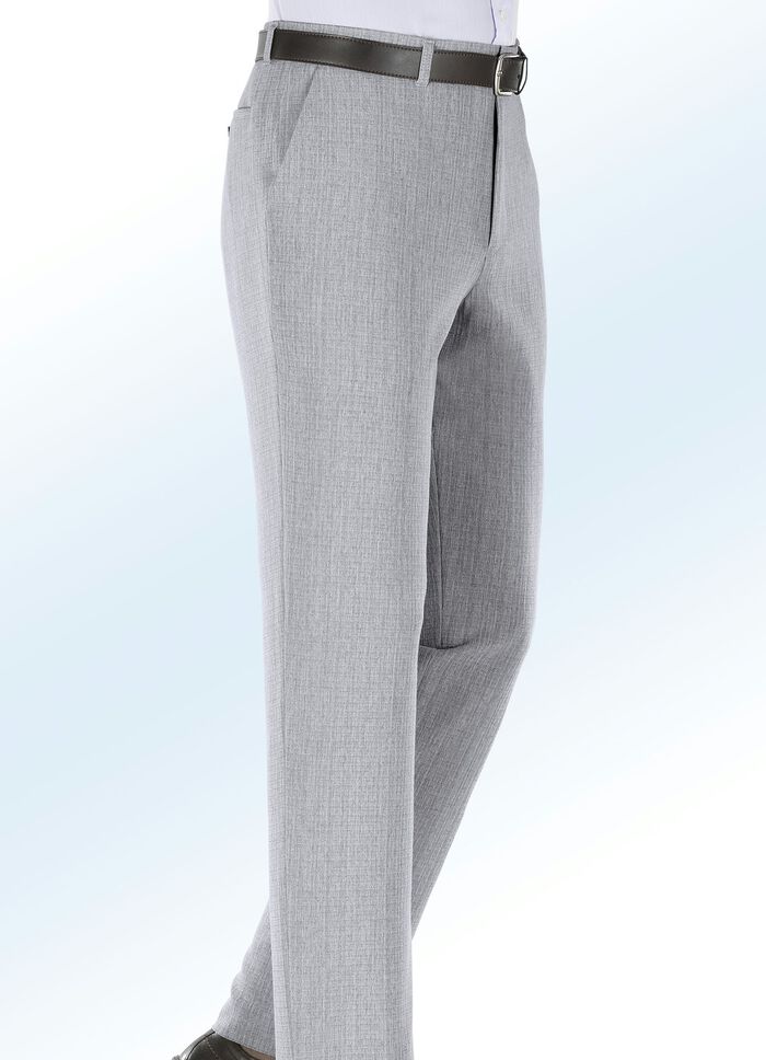 Broek in linnen-look in 2 kleuren LICHTGRIJS GEMÊLEERD