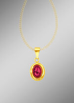 Kettinghanger met echte robijncabochon 