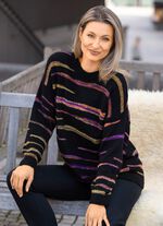 Trui met intarsiastrepen 