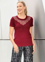 Shirttuniek met mesh-inzet BORDEAUX