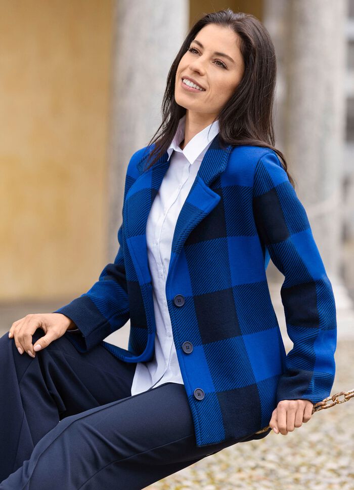 Gebreid blazer met grafisch jacquardpatroon 