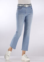 Jeans met trendy decoratieve klinknagels HELLBLAU