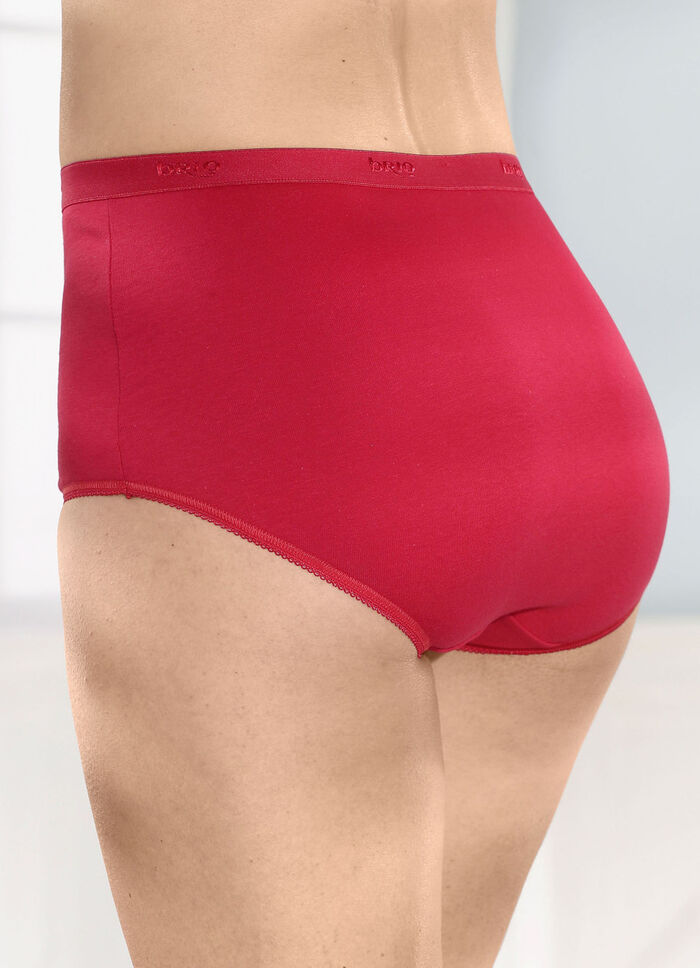 brio lingerie vijf-pack slips met elastische boorden 3X ROOD, 2X ZWART