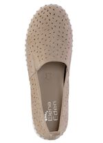 ELENA EDEN, zomerse damespantoffels, breedte H, met uitneembaar voetbed TAUPE