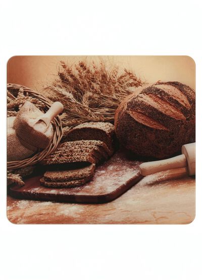 Glazen wandpaneel, broodmotief 