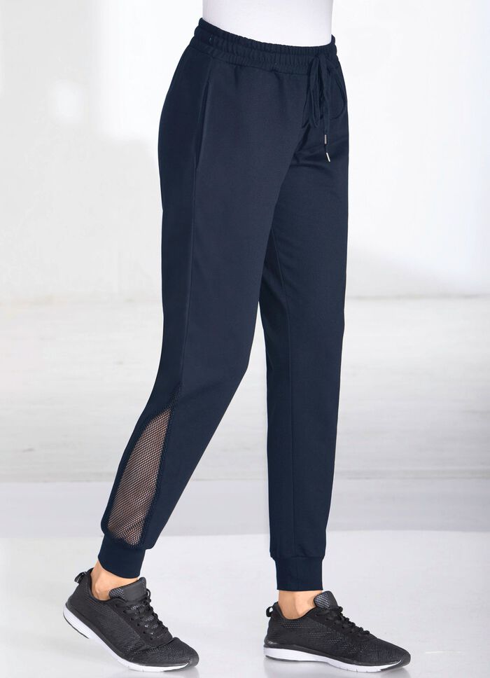 Vrijetijdsbroek met mesh-inzet in 4 kleuren MARINE