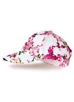 Trendy dames baseballpet met exotische bloemenprint WIT-MULTICOLOR