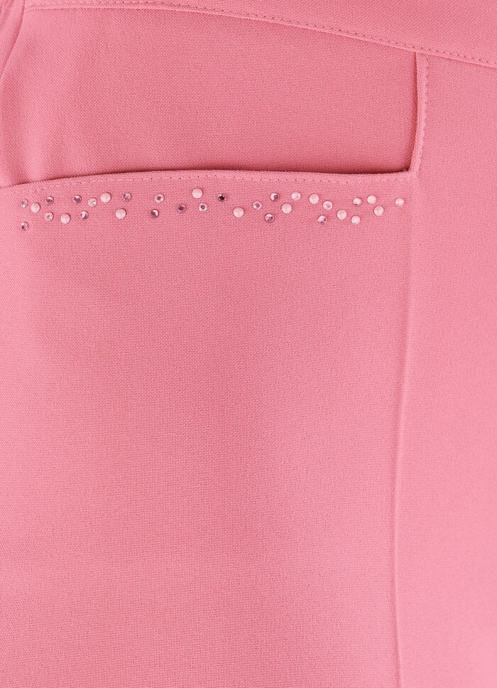 Broek met glinsterende kralen- en glittersteentjesversiering. LICHTGRIJS M.