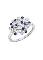 Hoogwaardige damesring met saffier en diamanten 