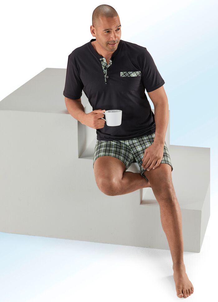 Two-pack shorty's met knoopsluiting en borstzak 