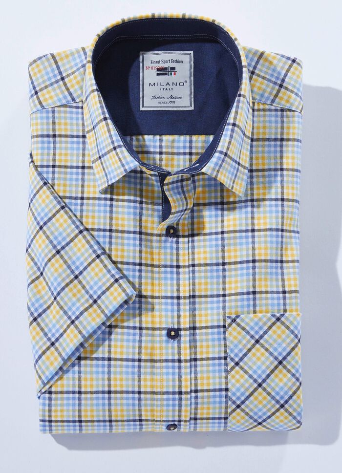 Geruit overhemd "Milano Italy" in 4 kleuren 