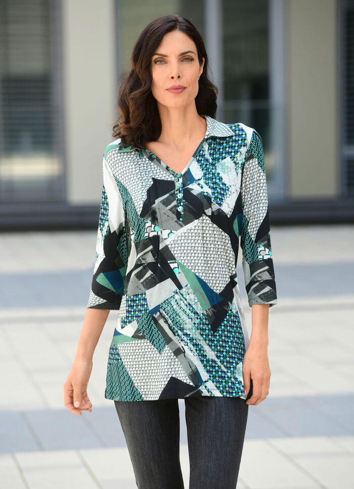 Poloshirt met korte lusknoopsluiting 