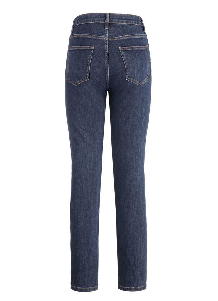 Jeans met handgeschilderde bloemmotieven 