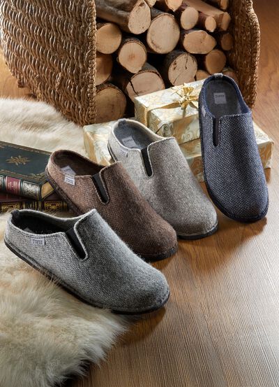 Herenpantoffels van wolvilt 