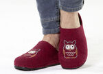 Klassieke damespantoffels, gemaakt van viltmateriaal GRANATROT
