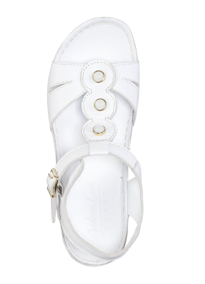 Andrea Conti sandaal van zacht nappaleer WIT