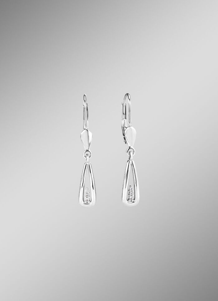 Beweegbare oorbellen met diamanten