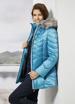 Jas met afneembare kunstbontkraag 