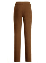 Broek in trendy materiaalmix COGNAC