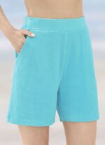 Shorts gemaakt van badstof-stretch TURQUOISE