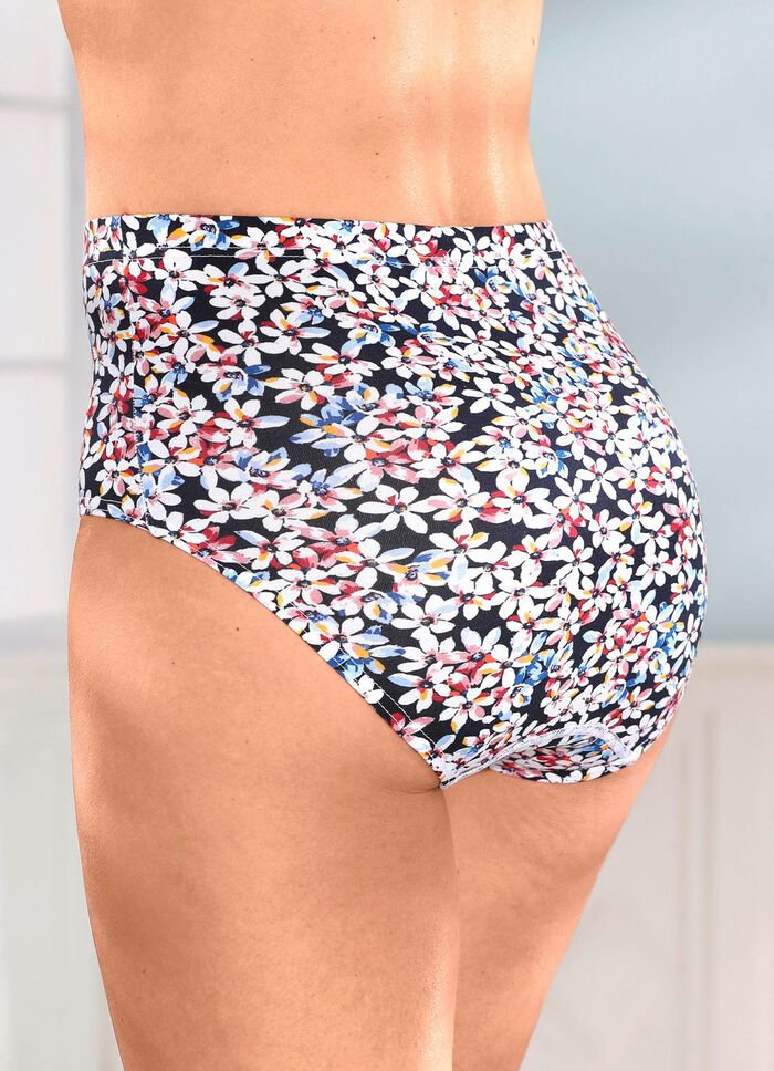 Set van vier slips met een schitterend gekleurd bloemdessin 