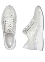 Rieker vetersneakers gemaakt van bedrukt synthetisch materiaal LICHTGRIJS-ZILVER
