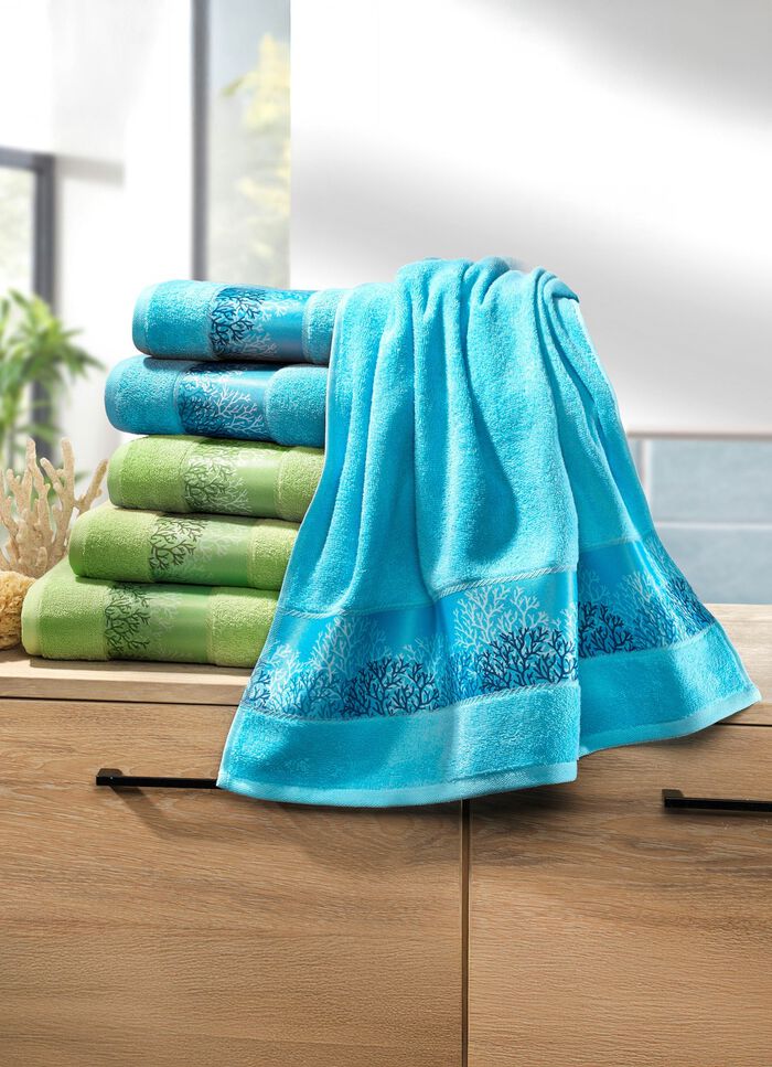 Zachte badstofserie met hoogwaardige jacquardrand 