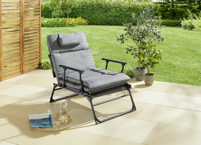 Tuinligstoel 2 in 1 met extra kussen 