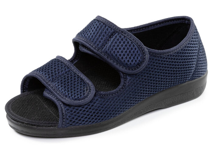 Comfortabele damespantoffels, breedte H, met uitneembaar voetbed MARINE