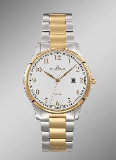 Dugena quartz herenhorloge met roestvrijstalen bandkast 