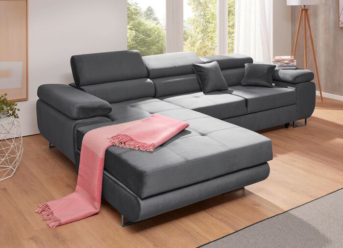 Functioneel gestoffeerd meubilair met verstelbare hoofdsteunen GRIJS