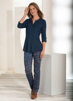 Overhemdtuniek met modieuze opstaande kraag 