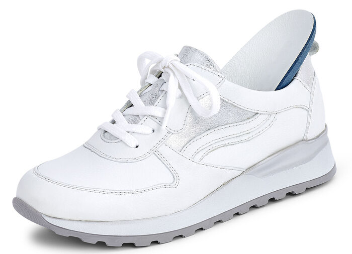 Waldläufer veterschoen in modern design WIT-ZILVER