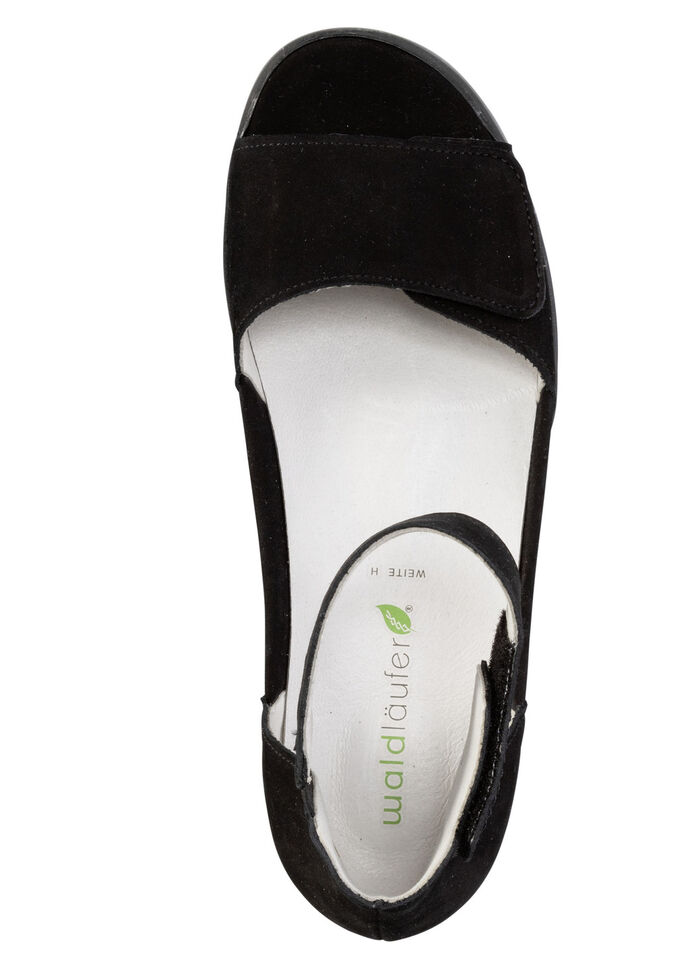 Ranger sandaal met uitneembaar leren voetbed ZWART