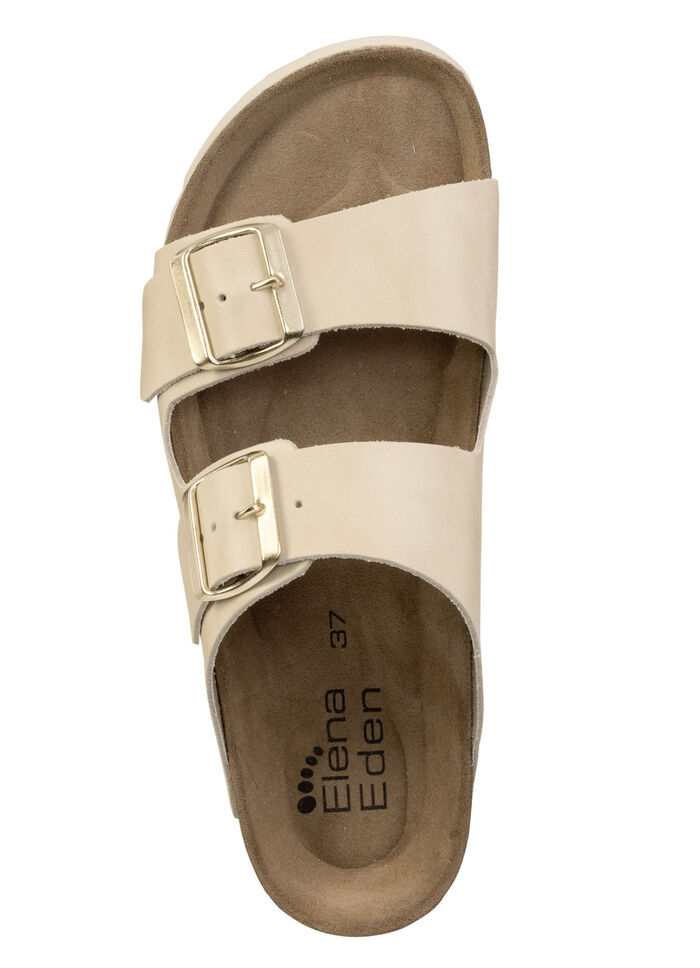 ELENA EDEN, comfortabele damesmuiltjes, breedte H, met klittenbandsluiting BEIGE