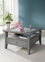 Salontafel van massief grenenhout GRIJS