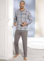 Pyjama met knoopsluiting en opgezet borstzakje 