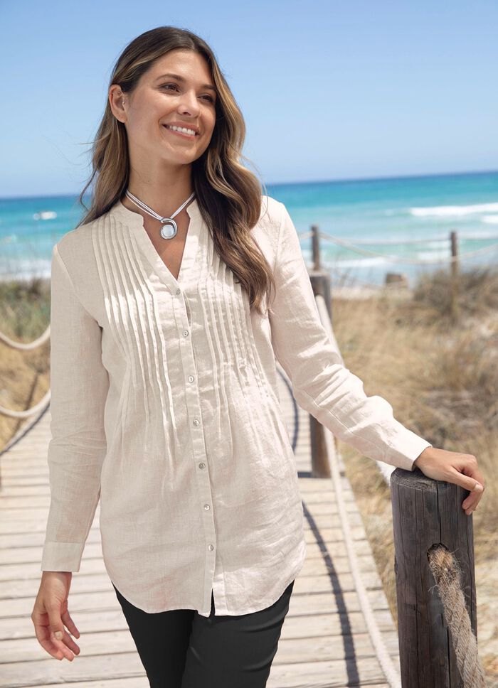 Tuniek met oprolmouwen 