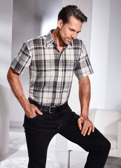 Geruit overhemd met borstzakje 